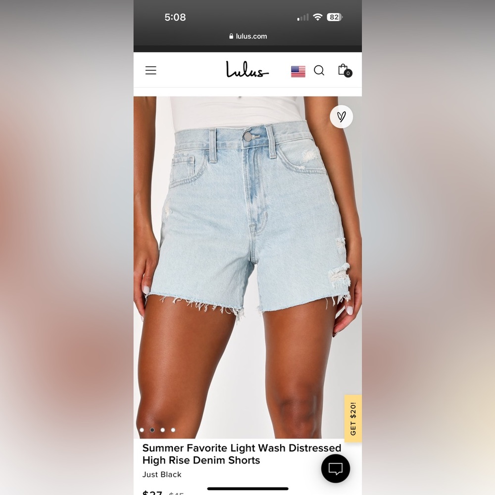 Summer Favorite Light Wash Distressed High Rise Denim Shorts